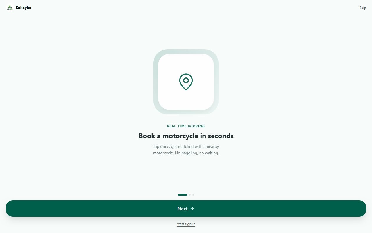 SakayKo landing page